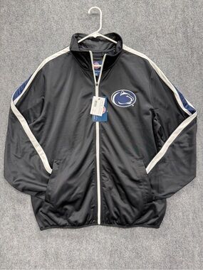 GIII Sports by Carl Banks Penn State Men's Black/Navy/White Tricot Track Jacket